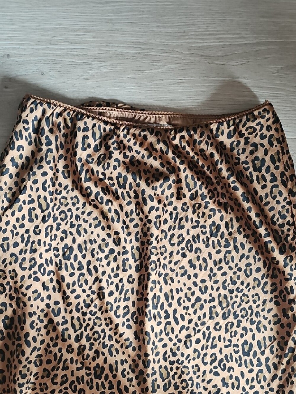 American Eagle Leopard-Print Satin Midi Skirt - Brown/Tan - Picture 4 of 5